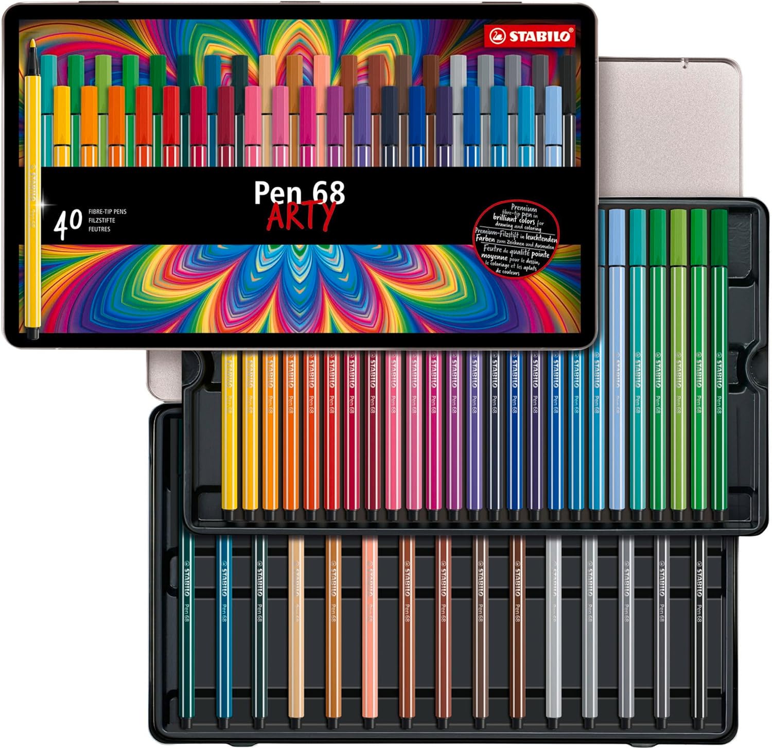 Boîte Métal de 40 feutres Pen 68