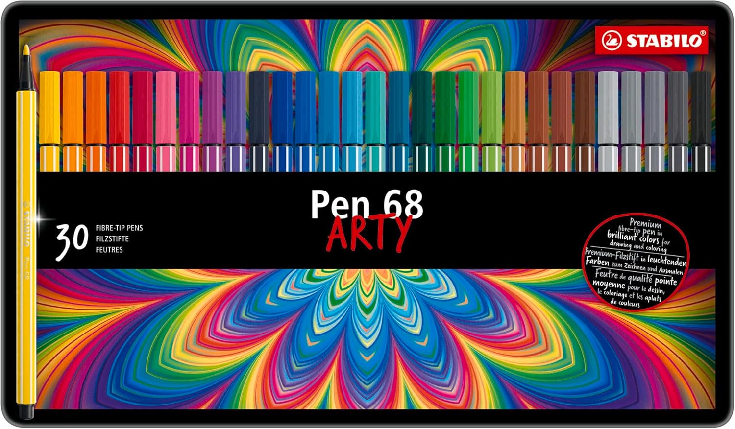Boîte Métal de 30 feutres Pen 68
