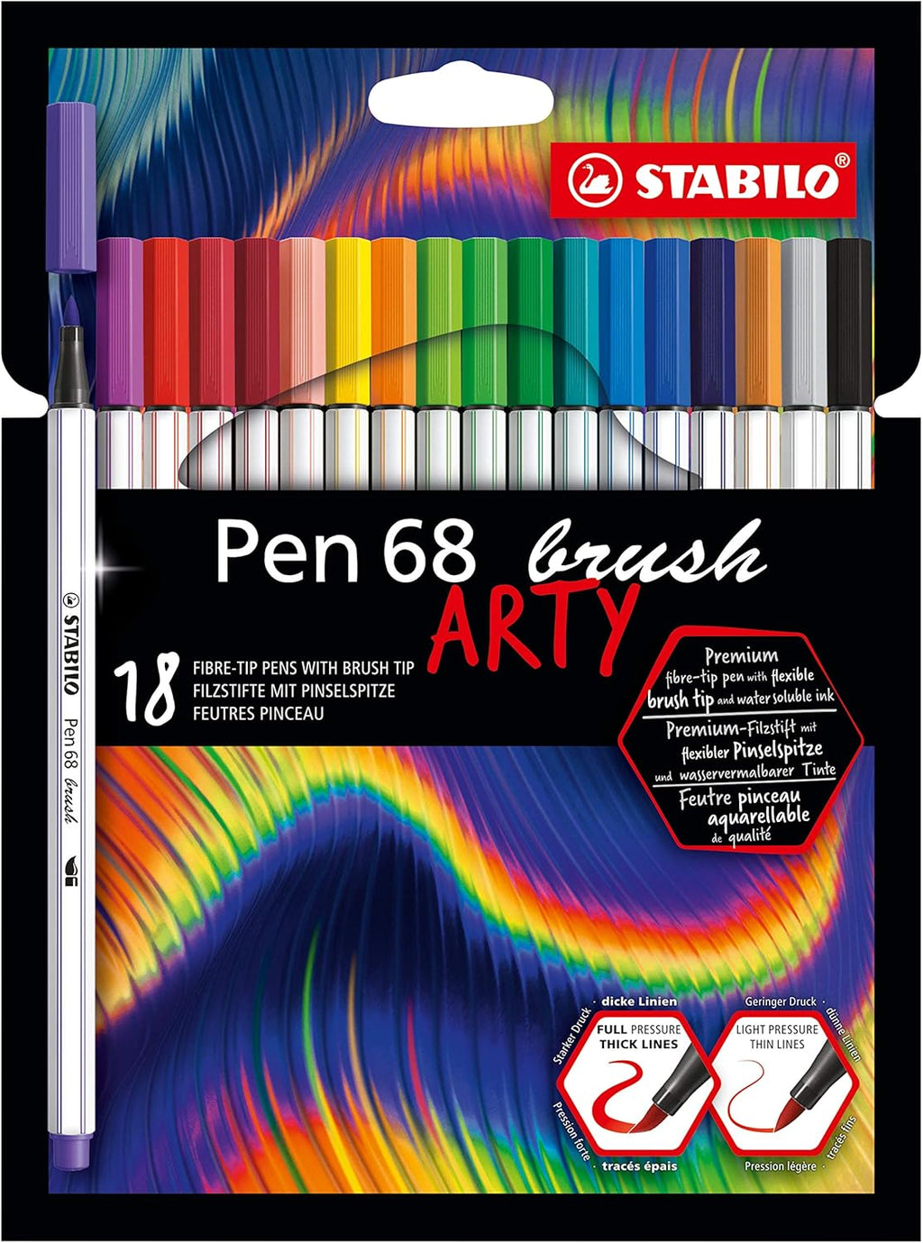 Pochette de 18 feutres Pen 68 Brush Arty