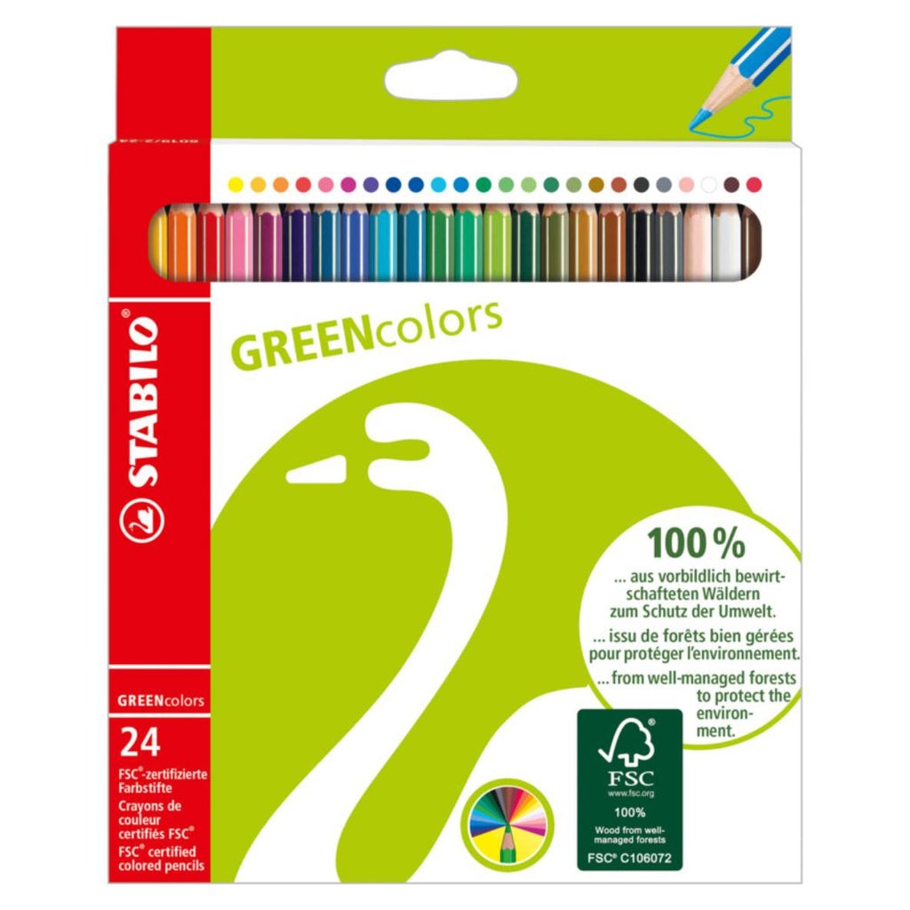 Pochette de 24 crayons de couleur GREENcolors