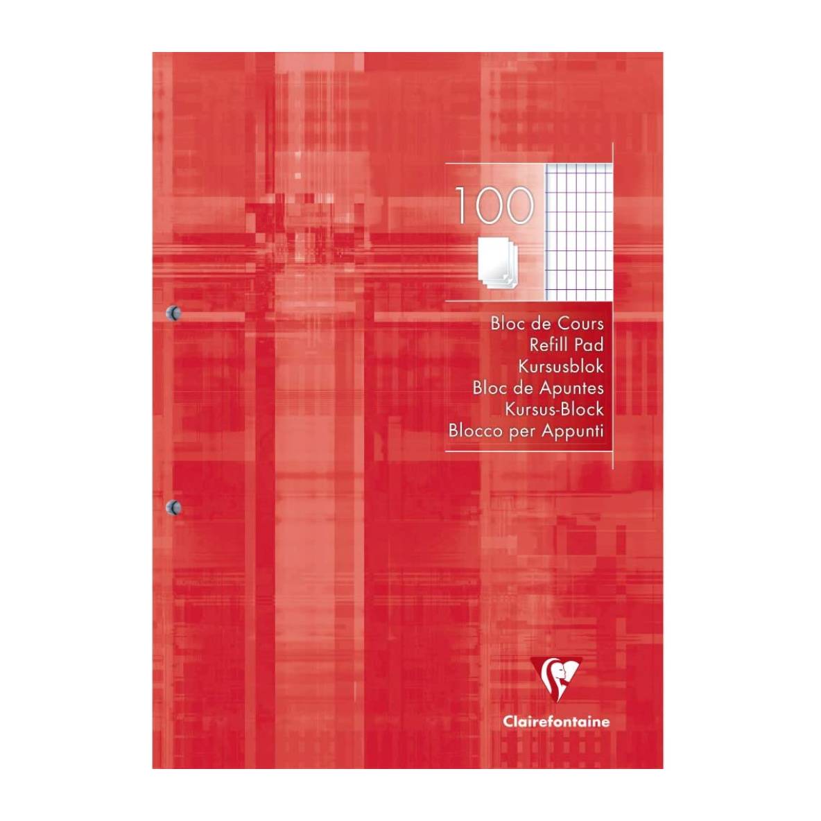 Bloc de cours A4 100 feuilles avec marge