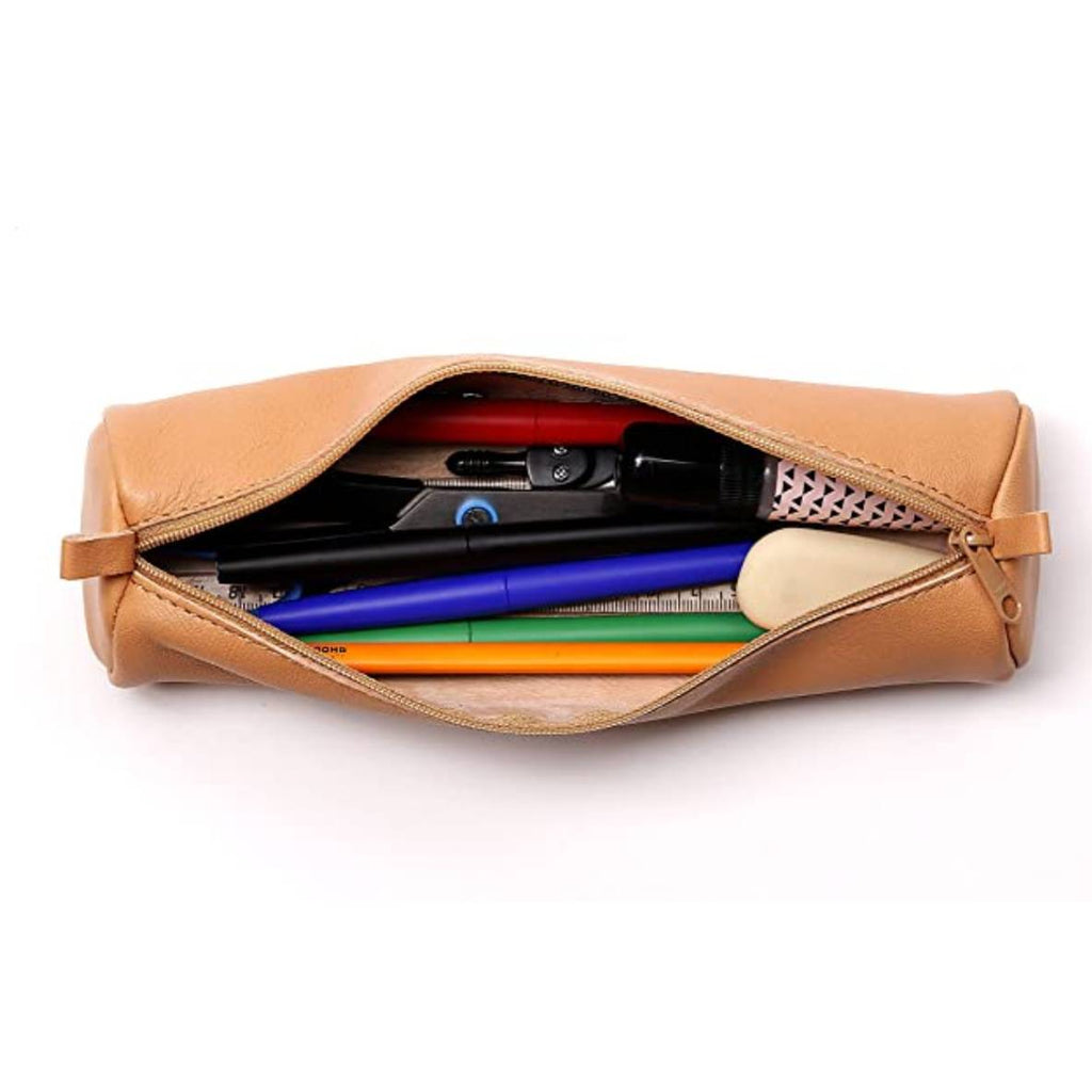 Trousse Scolaire Ronde en Cuir