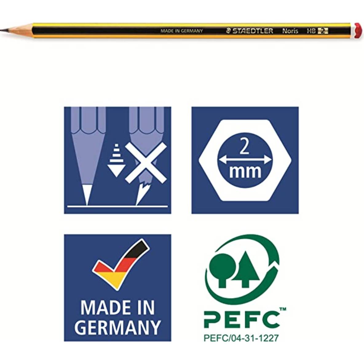 Pack de 3 crayons Noris HB & d' 1 gomme Mars