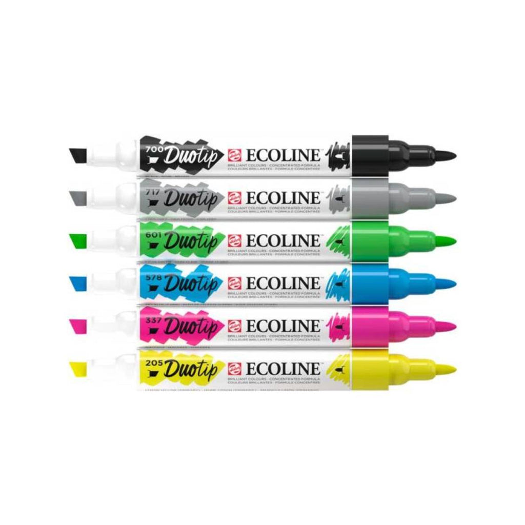 Set de 6 marqueurs Ecoline double pointe