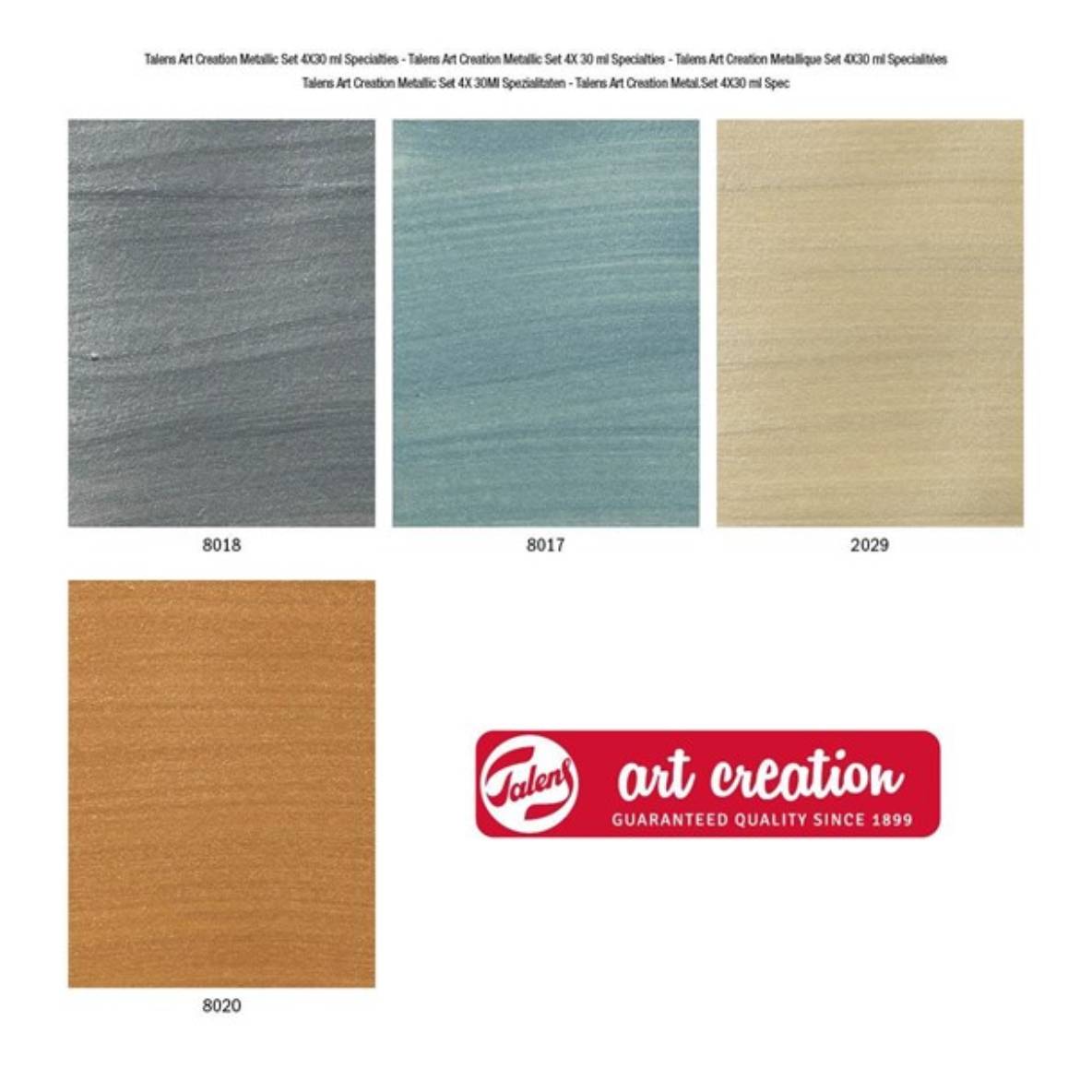 Set de 4 Peintures Métalliques Art Creation